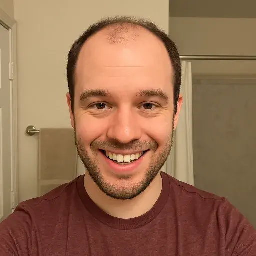 Illustrative before image showing a receding hairline for the HairX AI hair transplant preview