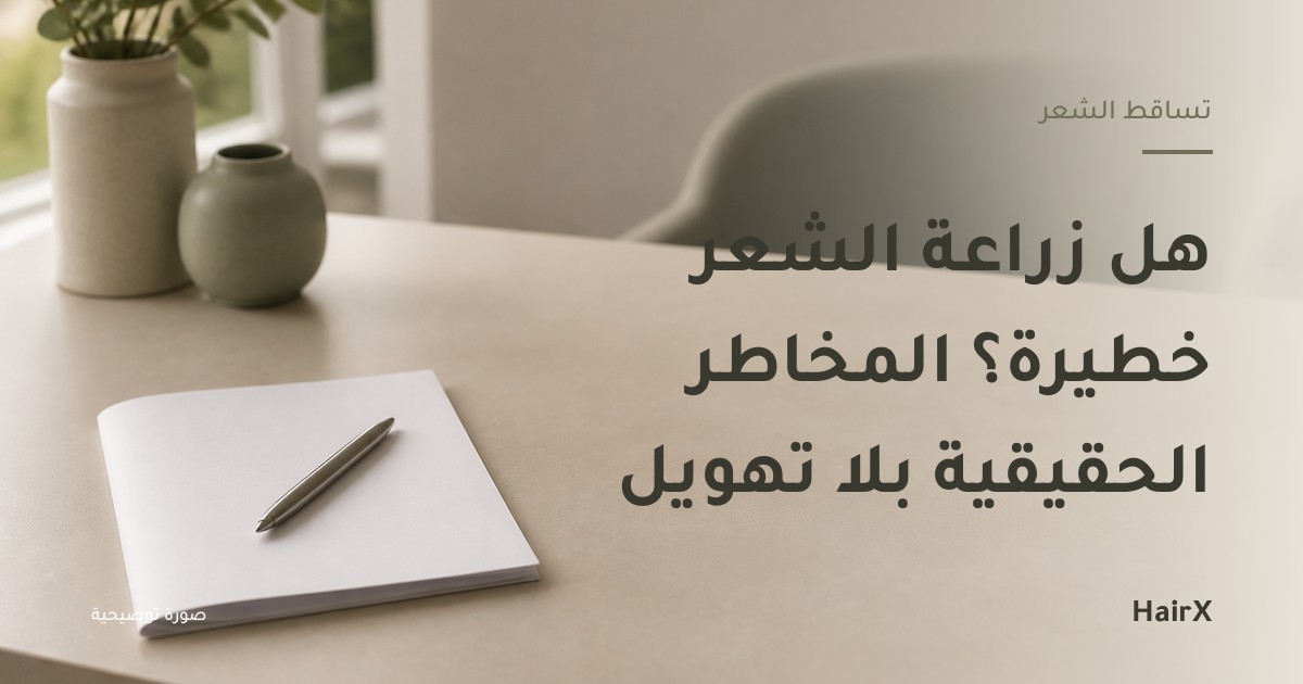 صورة توضيحية: استمارة موافقة مطوية وقلم على مكتب الطبيب — مخاطر زراعة الشعر